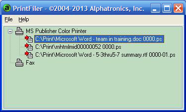 PrintFiler screen shot